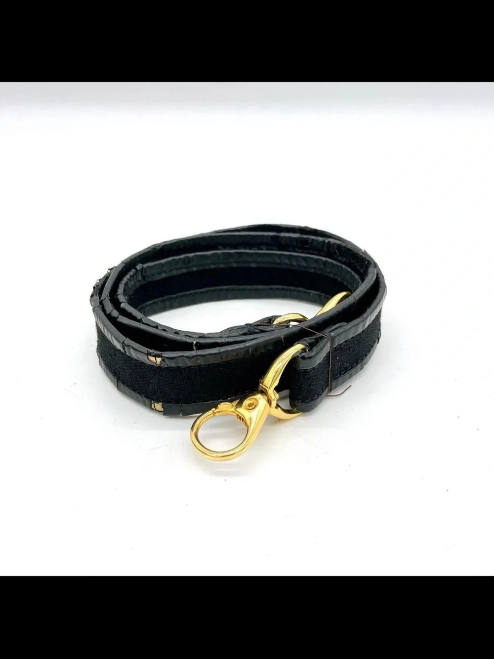 Gucci Black Patent & Velvet Crossbody Bag with Gold GG Accent
